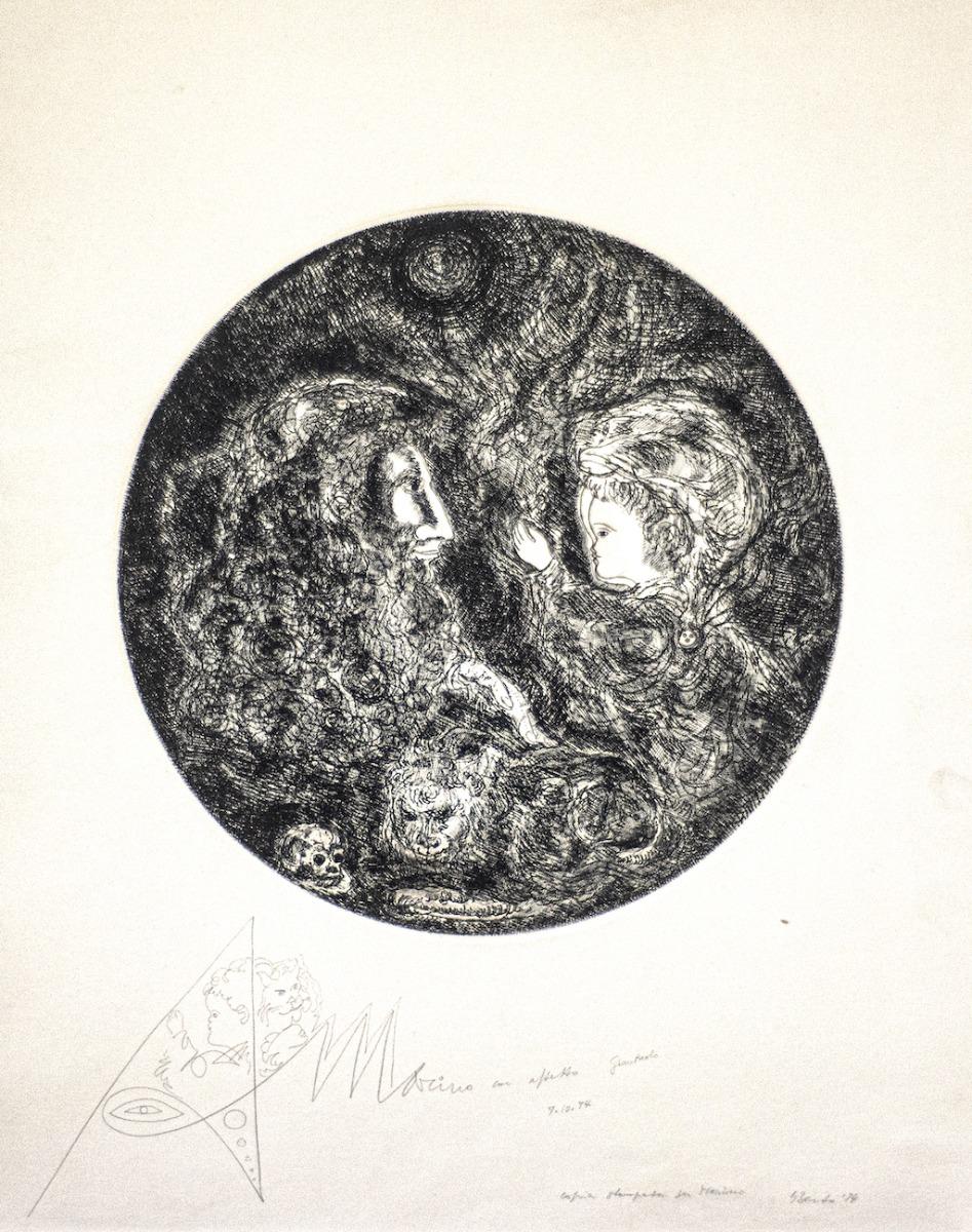 Moisés es un aguafuerte original sobre papel realizado por Gian Paolo Berto, en 1974.

Buenas condiciones .

Firmado a mano con Dedicatoria.

Dimensión de la hoja: 61 x 49,5 cm. Dimensiones de la imagen: 33,5 x 33,5 cm

La obra representa a Moisés y