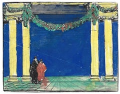 Figuras en el Palacio de Exposiciones - Dibujo original de Gabriele Galantara - Década de 1890