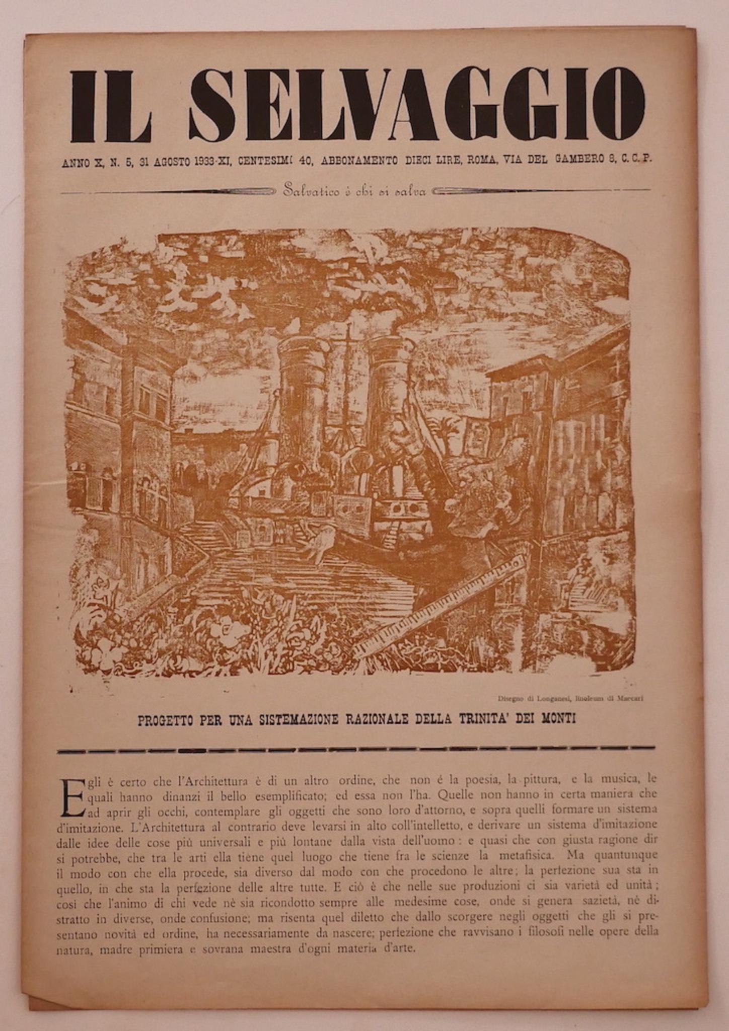 Il Selvaggio n.5 di Mino Maccari - 1933