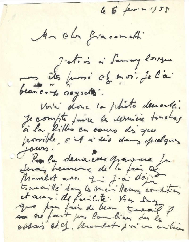 L'Oeuvre Gravée -Correspondance by Édouard Pignon to Nesto Jacometti- 1955 - Art by Edouard Pignon