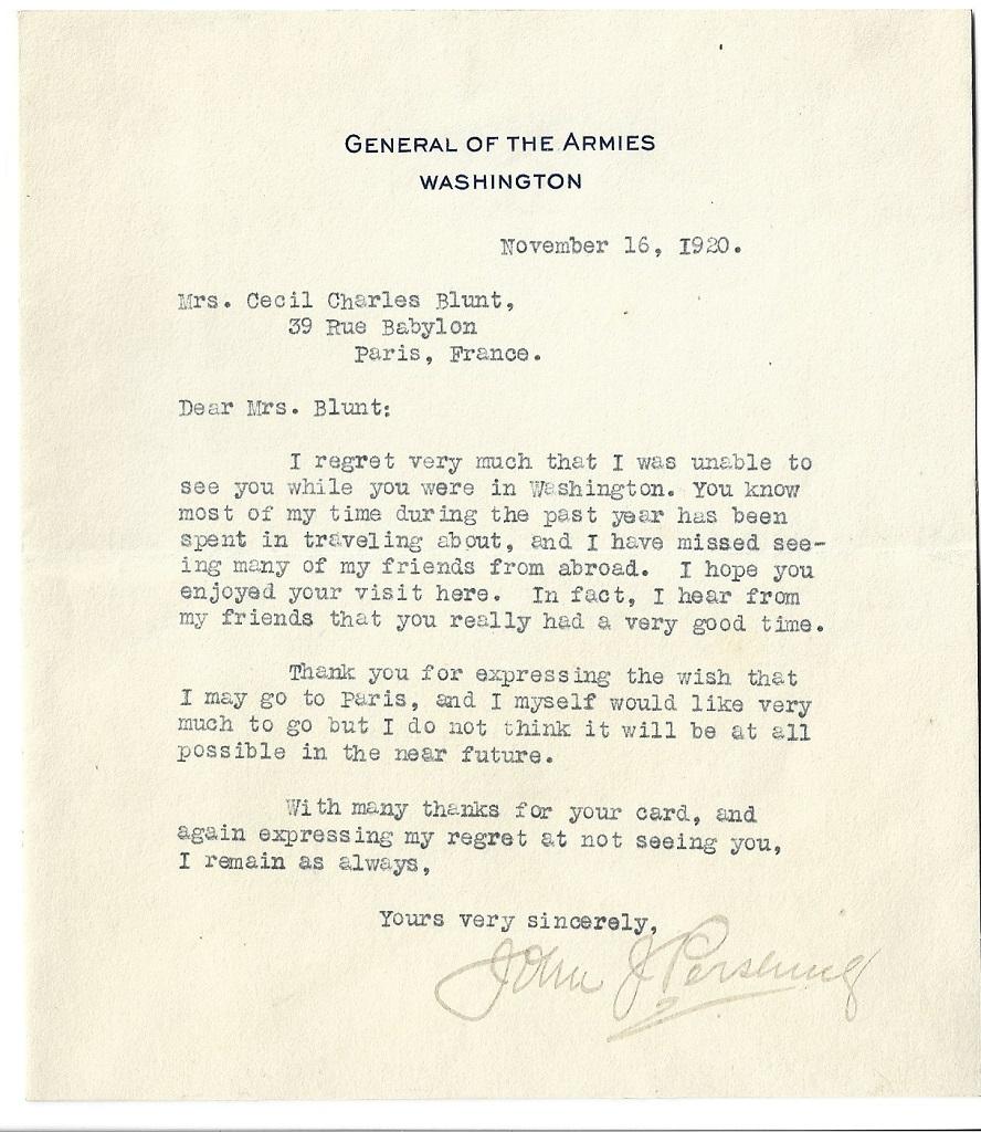 Confidential-Brief des Generals der Armeen – 1920 – Art von John Joseph Pershing