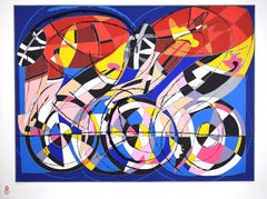 Cyclists - Original Silkscreen by Ugo Nespolo - 2008