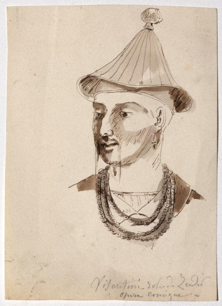 Antonio Visentini Figurative Art - Costume for the Opera - Original Ink and Watercolor on Paper - 18th Century