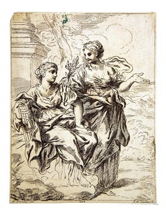 Woman Figures - Etching by Anton Domenico Gabbiani - 1782