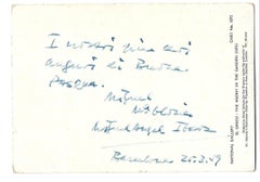 Biglietto autografo di Buona Pasqua di Miguel Angel Ibartz - 1959