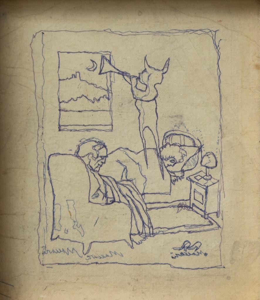 Il Sogno è un'opera d'arte moderna originale realizzata nella seconda metà del XX secolo dall'artista italiano Mino Maccari (Siena, 1898 - Roma, 1989).

Disegno originale a penna colorata su carta.

Firmato a mano a matita dall'artista sul margine