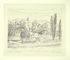 Paisaje - Grabado original de Andre Roland Brudieux - Años 70