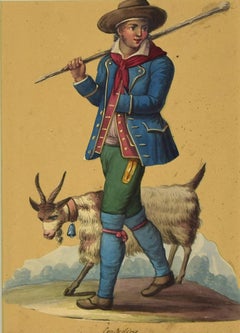 Costume di contadino - Tinta y acuarela Atribuido a M. D. Vito - 1620 ca