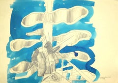 Composizione - Originale a matita e acquerello di Aldo Turchiaro  - 1968