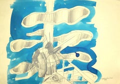 Komposition – Original Bleistift und Aquarell von Aldo Turchiaro  - 1968