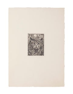 Le chat - Gravure originale de Gian Paolo Berto - 1970