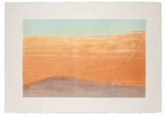 The Desert - Original Lithograph by Piero Guccione - 1980