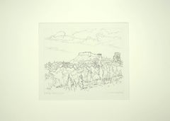 Villeneuve- Original Etching by Andre Roland Brudieux - Mid 20th Century