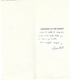 Merry Christmas Card Signed by Vittorio Rieti - 1956