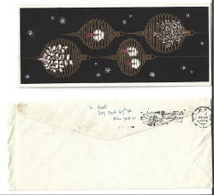 Carte de Noël Merry signée par Vittorio Rieti - 1956