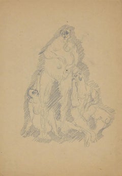 Figures - Original Pencil by Herna Hausmann - 1940 ca