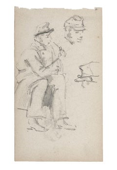 Soldier - Original Pencil on Paper - 19th Century