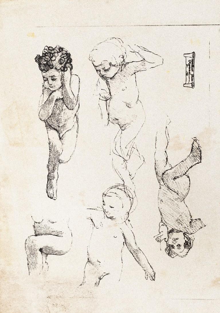 Cesare Maccari Figurative Print – Particular for the Chamber of Deputies in Rom - Radierung - 1980er Jahre