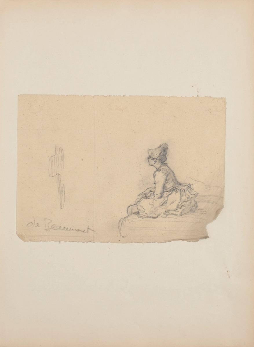 Unknown Figurative Art - Figure - Original Pencil on Paper after G.H. de Beaumont - Early 20th Century