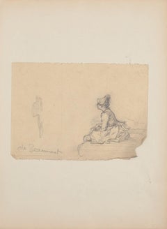 Figur – Original-Bleistift auf Papier nach G.H. de Beaumont – frühes 20. Jahrhundert