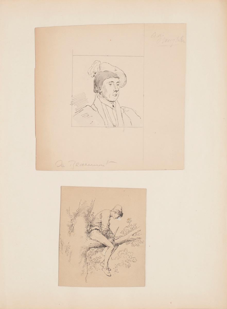 Unknown Figurative Art - Figures - Pencil and Pen on Paper after G.H. de Beaumont - Early 20th Century
