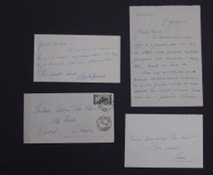 Set of 2 Autograph Letters Signed by Carla Gronchi - 1955/1957