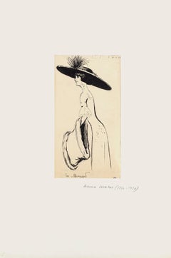 Portrait de Mme De Mornand - Ink on Paper by Maurice Lourdey - 1910