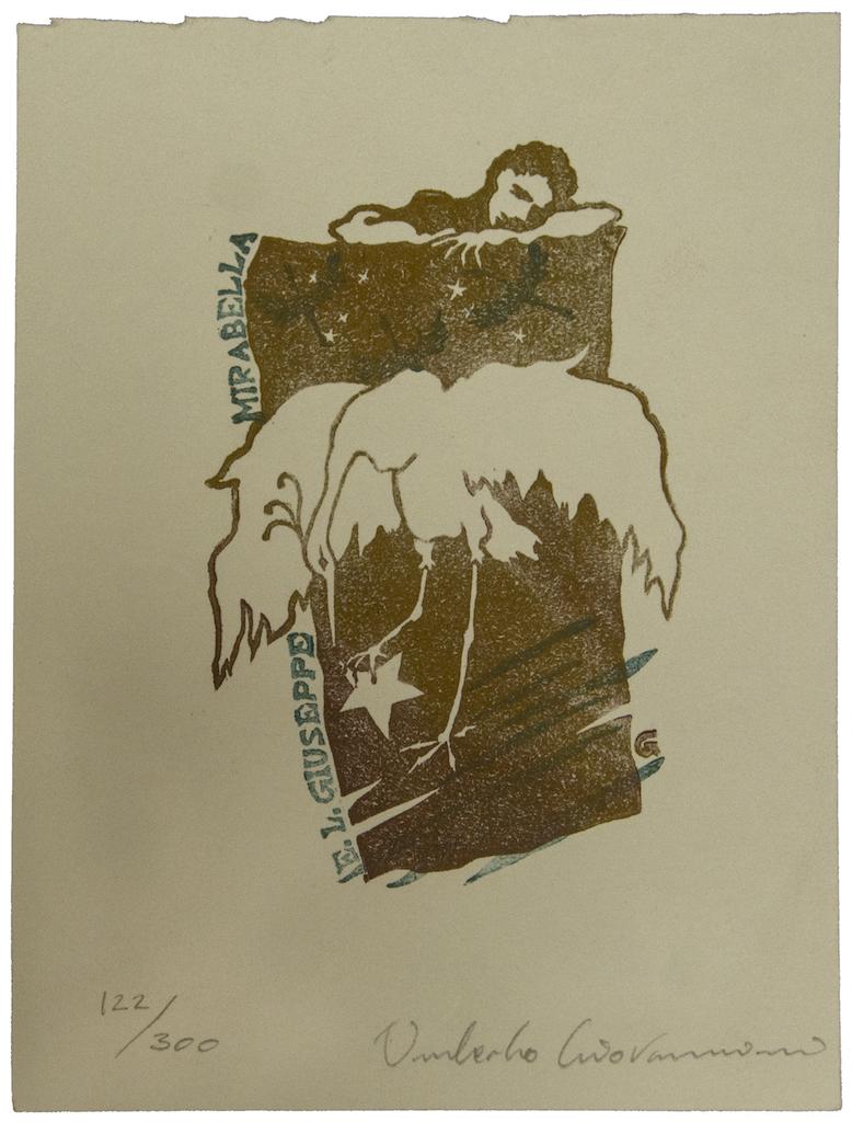 Ex Libris – Original Holzschnitt von Umberto Giovannini – 1980er Jahre