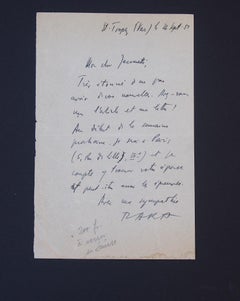 Autographenbuchstaben, signiert von Tristan Tzara - 1955
