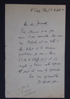 Autograph Letter Signed by Tristan Tzara - 1955