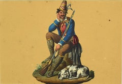 Cazador - Acuarela original de Michela De Vito - 1820 ca.