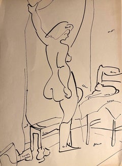 Internal Nude - Original China Ink by Tibor Gertler - 1950s