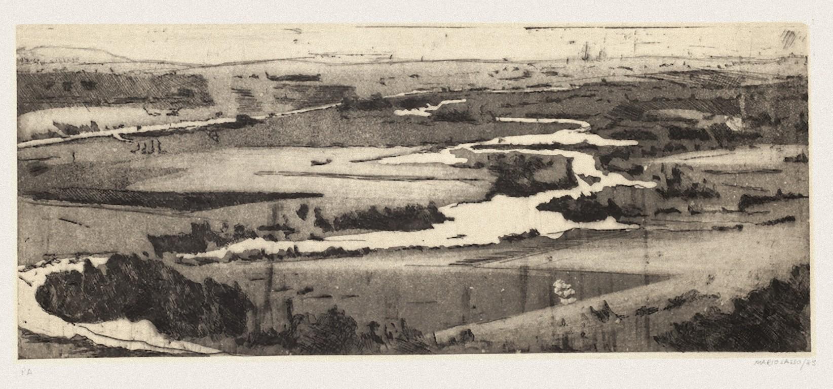 Das Meer ist eine Original-Lithographie von Mario Sasso aus dem Jahr 1983.

Rechts unten handsigniert und datiert.

Der Beweis des Künstlers.

In gutem Zustand

Das Kunstwerk stellt ein ruhiges Meer dar, das auf harmonische Weise dargestellt ist.