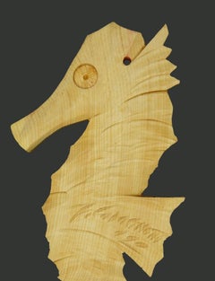 Seahorse - Wooden Sculpture by Ferdinando Codognotto - 2010