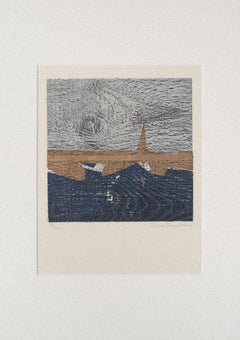Paisaje - Xilografía original de Yannis Papadakis - Años 70