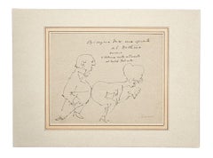 Villabruna und die Radikale Party -  Original Original-Pendelzeichnung von Mino Maccari - 1960