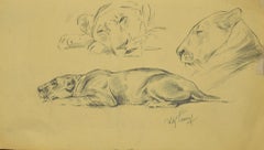 Sketch - Original Drawing on Paper by Wilhelm Lorenz - 1940s