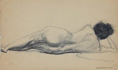 Nude Woman - Pencil on Paper by André Meaux-Saint-Marc - Early 20th Century