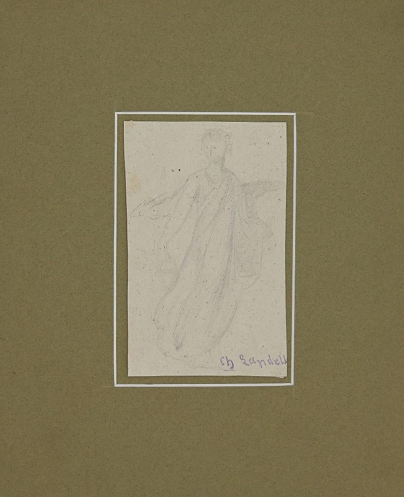 Charles Zacharie Landelle Figurative Art - Figure - Original Pencil on Paper by Charles Landelle - Late 19th Century
