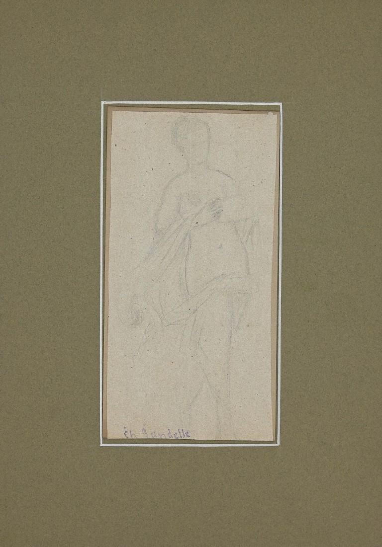 Charles Zacharie Landelle Figurative Art - Figure - Original Pencil on Paper by Charles Landelle - Early 20th Century