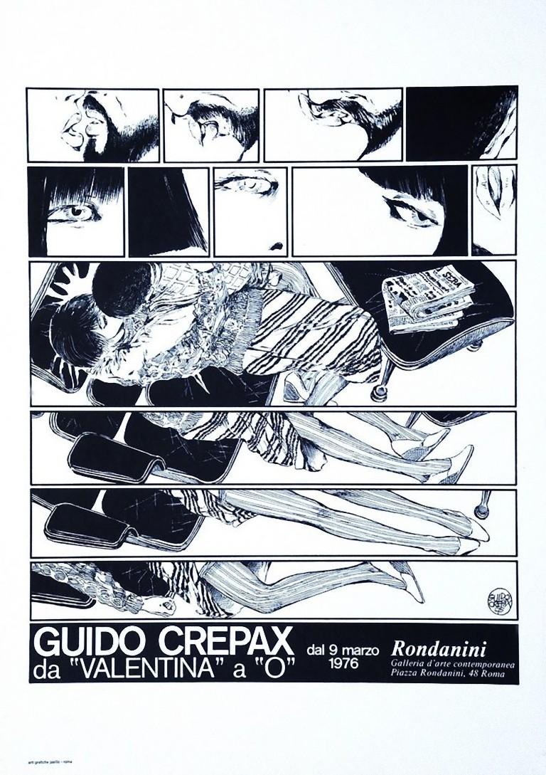 Guido Crepax - "Valentina" a "O"  es un offset original realizado en 1976 por Guido Crepax.

No firmado.

Esta obra fue realizada con motivo de la exposición celebrada en la Galería Rondanini de Roma en 1976.

Buen estado, salvo algunos pequeños
