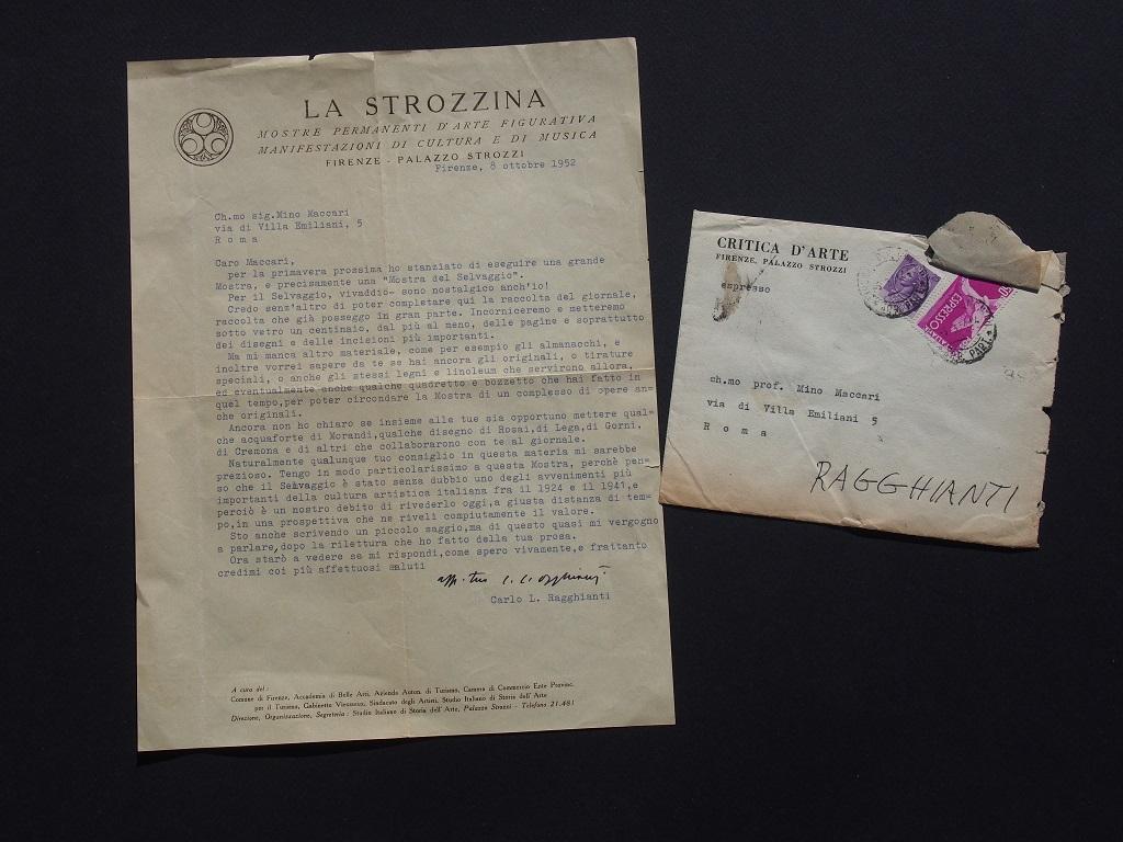 Typewritten Letter Signed by Carlo L. Ragghianti to M. Maccari - 1952 - Art by Carlo Ludovico Ragghianti