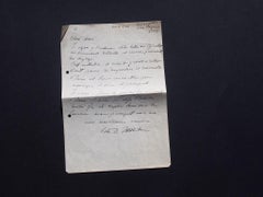 Vintage Rendez-vouz au café Flore - Autograph Letter  by O. Zadkine to N. Jacometti-1946