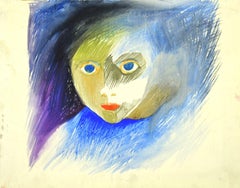 Portrait of Woman - Original Watercolor - Mid-20th Century
