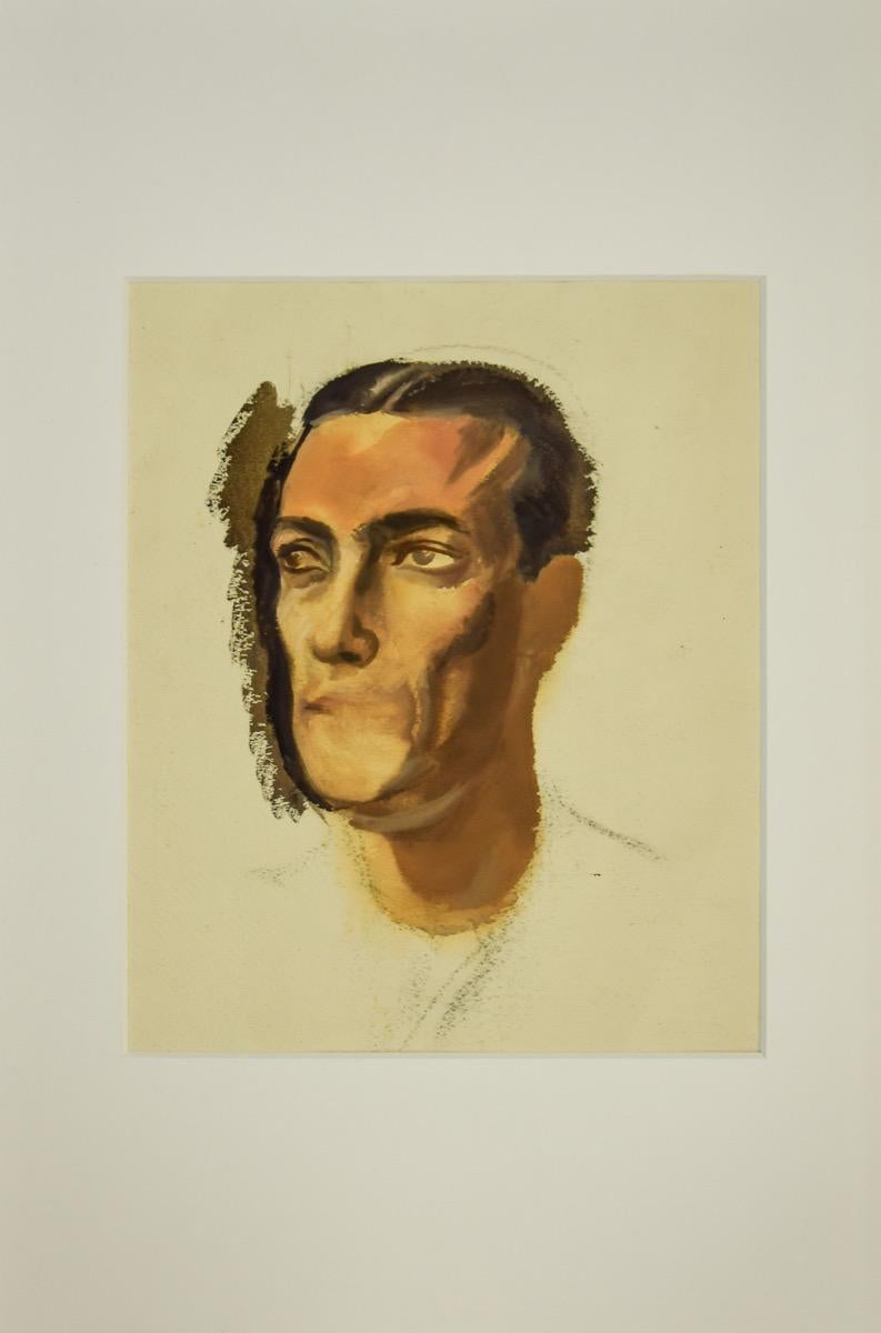 Portrait - Original Watercolor - 1930s - Art by Unknown