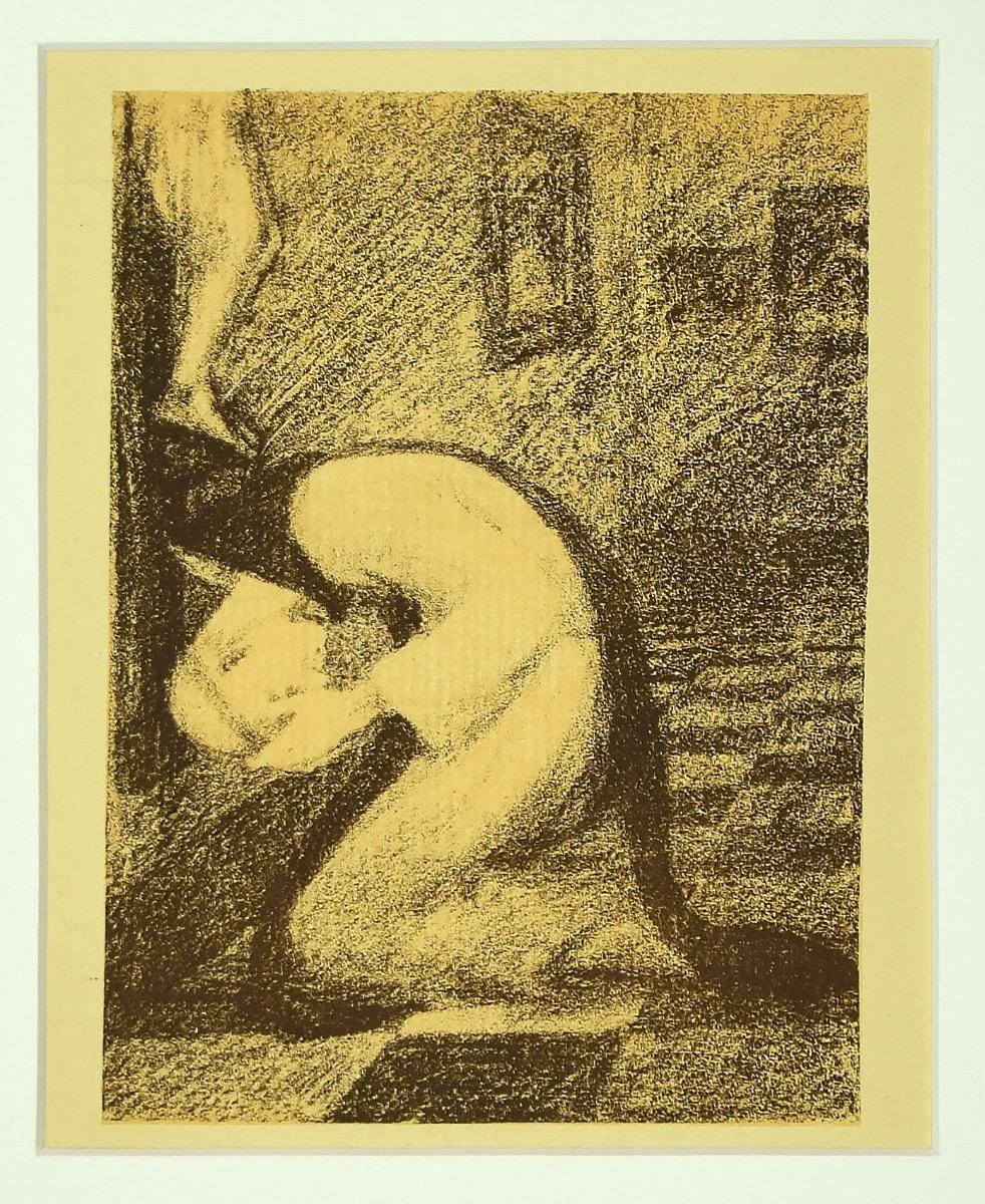 Le Cloître is a beautiful lithograph on ivory paper, realized by Constant Montald (1862-1944) in the late 19th Century.

In good condition.

This artwork represents the cloister, with a kneeling figure who seems to be praying.

Not signed.

Constant