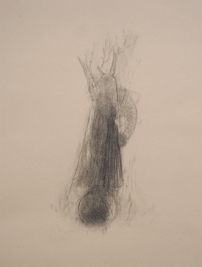 Tree and Moon - Original Pencil on Paper by Andrea Fogli - 2006