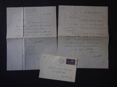 Vintage Set of 2 Autograph Letters by Vittorio Rieti - 1944