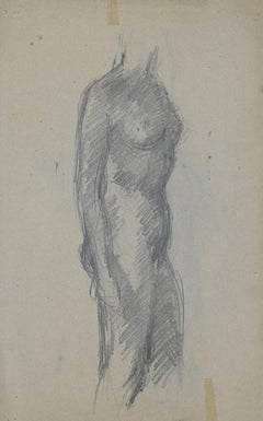 Akt-Bleistiftzeichnung von Andr Meaux Saint-Marc – Anfang des 20. Jahrhunderts