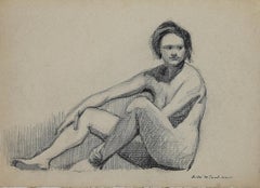 Antique Nude - Pencil Drawing by André Meaux Saint-Marc - Early 20th Century